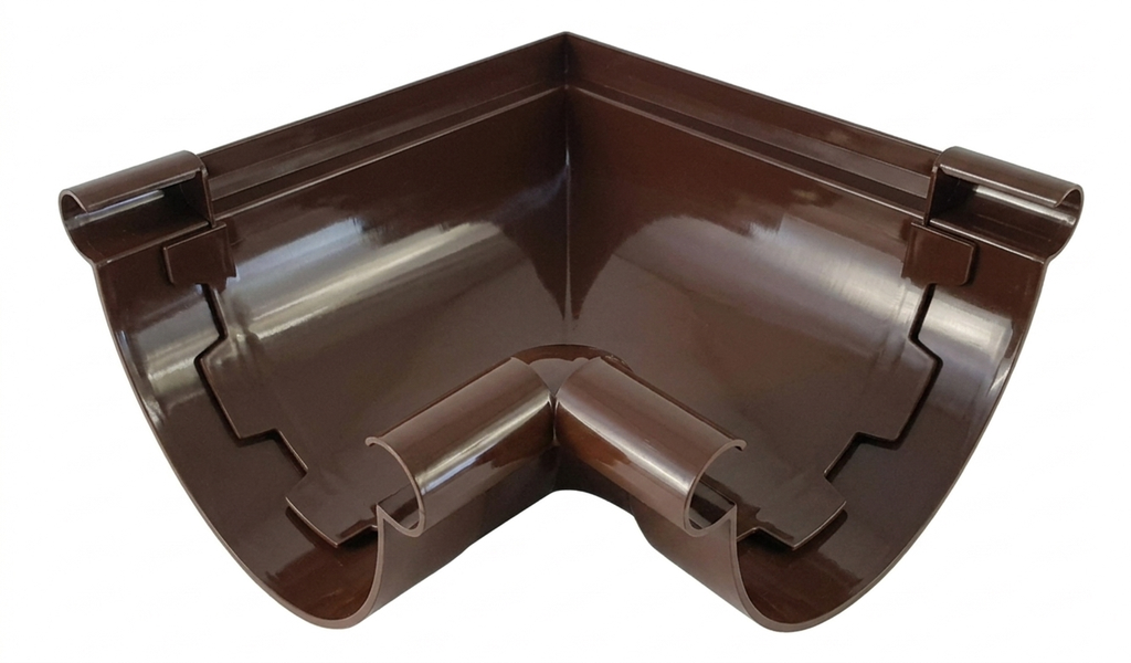 ESQUINERO CANALETA PVC LLUVIA MARRON 90°
