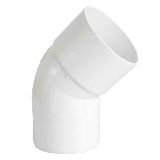 [056250] CODO PVC LLUVIA BLANCO CANALETA 88 X 45°