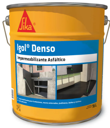[013640] IMPERMEABILIZANTE ASFALTICO IGOL DENSO TINETA 16 LT SIKA
