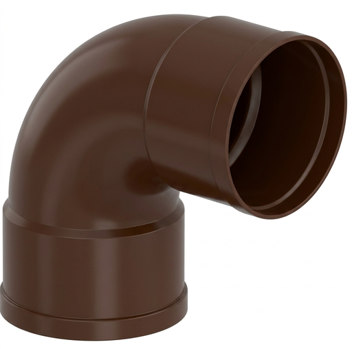 [018170] CODO CANALETA PVC LLUVIA MARRON 88 X 90°