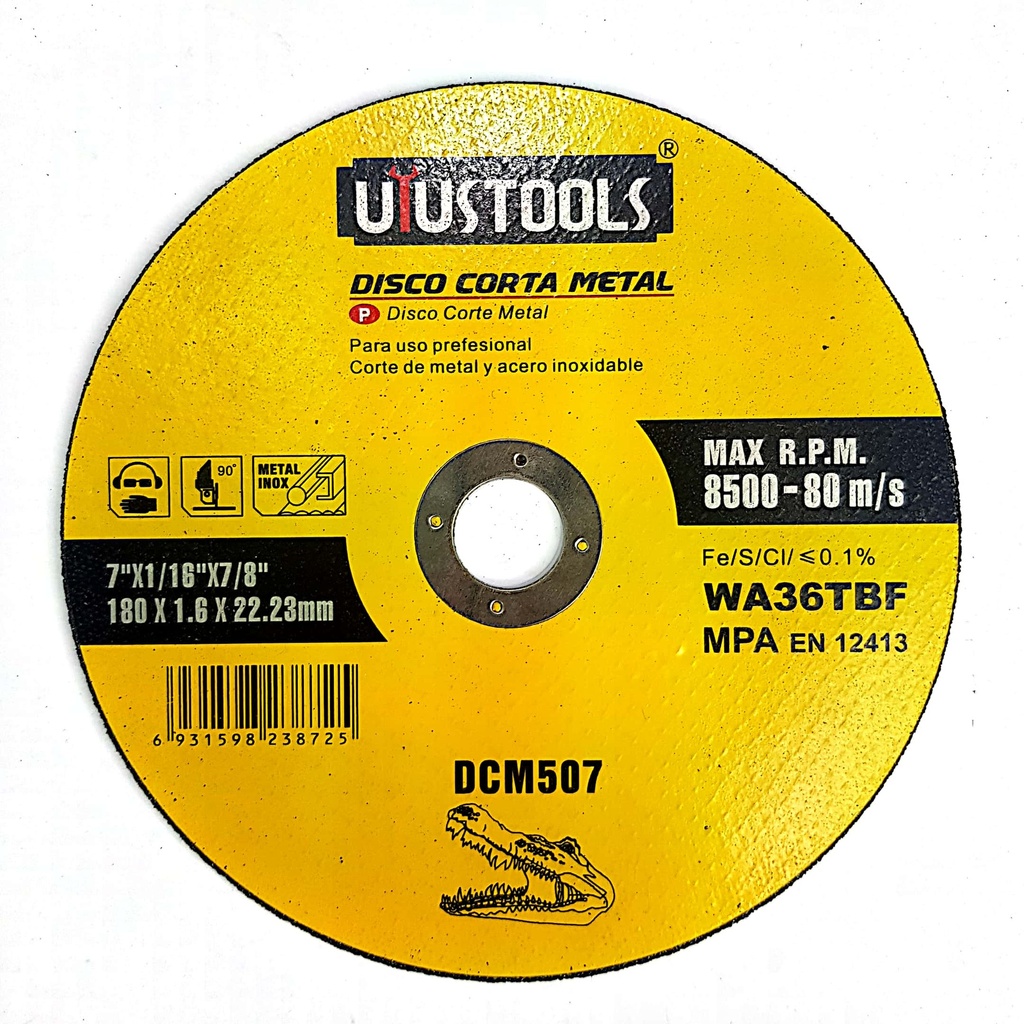 DISCO CORTE METAL 7" (1.6M/M DELGADO)