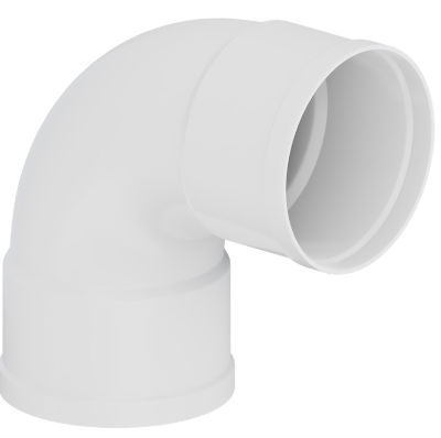 CODO PVC LLUVIA BLANCO CANALETA 88 X 90°