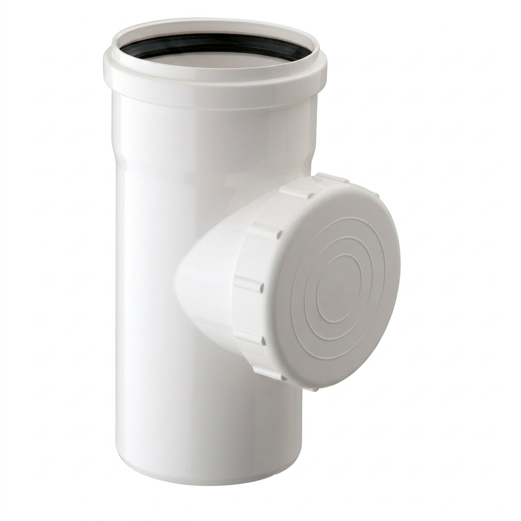 TEE REGISTRO PVC SANITARIO BLANCO 110 C/ANILLO INCORPORADO