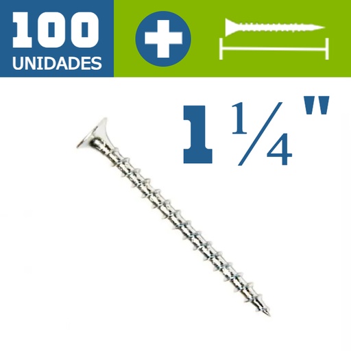 [037990] CAJA TORNILLO VOLCANITA 6 X 1¼" 100 UND