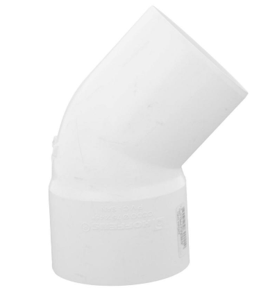 [056250] CODO PVC LLUVIA BLANCO CANALETA 88MMX45°