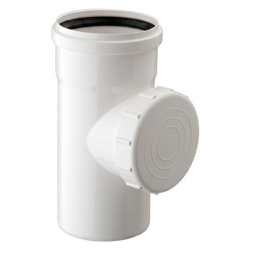 [020510] TEE REGISTRO PVC SANITARIO BLANCO 110 C/ANILLO INCORPORADO