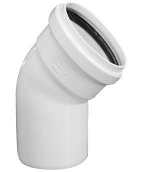 [020640] CODO PVC BLANCO 110MMX45° ANILLO INCORPORADO