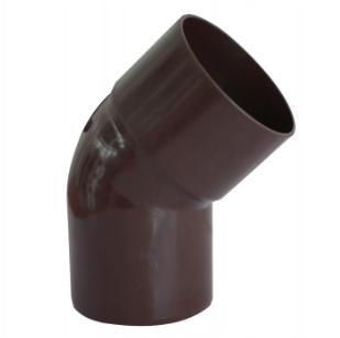 [090900] CODO CANALETA PVC LLUVIA MARRON 88MMX45°